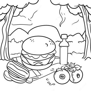 Sunny Day Picnic Coloring Page 32662-17011