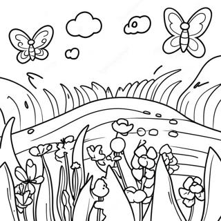 Lavender Field With Butterflies Coloring Page 32692-17034