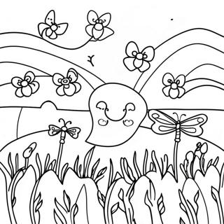 Lavender Field With Butterflies Coloring Page 32692-17035