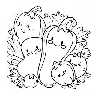 Cute Vegetable Coloring Page 32731-17063