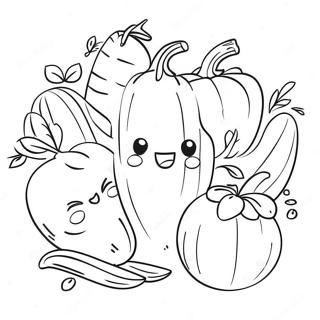 Cute Vegetable Coloring Page 32731-17064