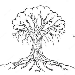 Lightning Striking Tree Coloring Page 32742-17073