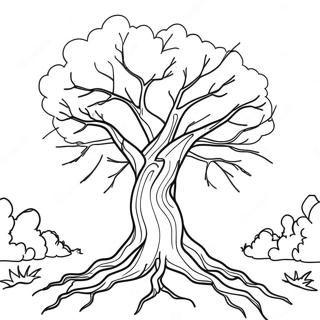 Lightning Striking Tree Coloring Page 32742-17074