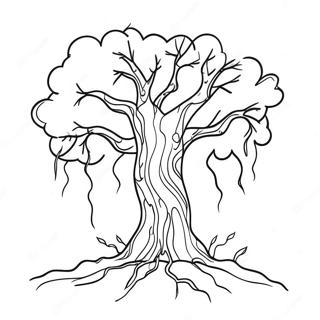 Lightning Striking Tree Coloring Page 32742-17076