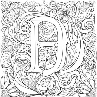 Elegant Calligraphy Alphabet Coloring Page 32752-17081