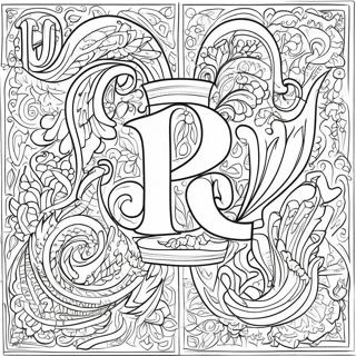 Elegant Calligraphy Alphabet Coloring Page 32752-17082