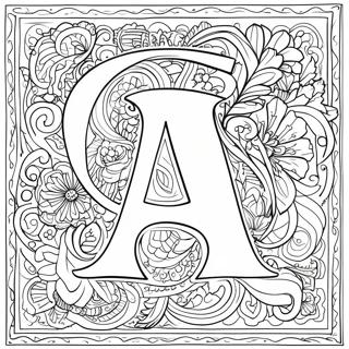 Elegant Calligraphy Alphabet Coloring Page 32752-17084