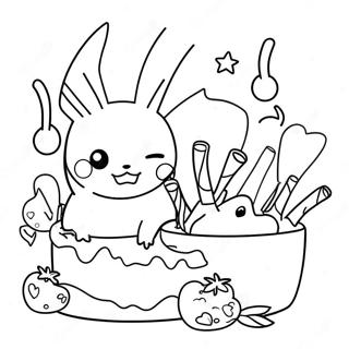 Pikachu Birthday Celebration Coloring Page 32772-17100