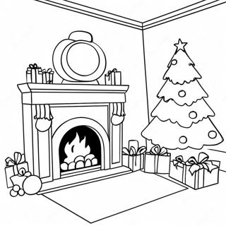 Christmas Fireplace Coloring Page 32801-17118