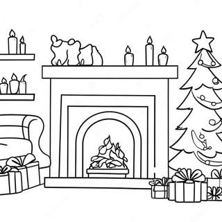 Christmas Fireplace Coloring Page 32801-17119