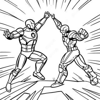 Iron Man Vs Captain America Battle Coloring Page 32852-17161