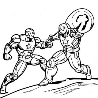 Iron Man Vs Captain America Battle Coloring Page 32852-17162