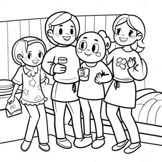 Pajama Party Fun Coloring Page 32861-17166