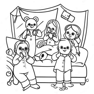 Pajama Party Fun Coloring Page 32861-17167