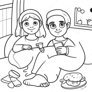 Cozy Pajama Party Coloring Page 32862-17170