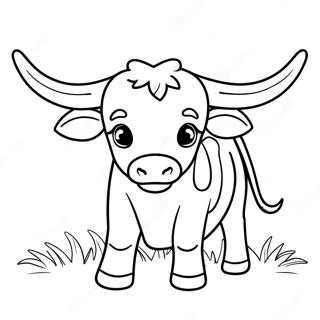 Cute Longhorn Calf Coloring Page 32892-17193