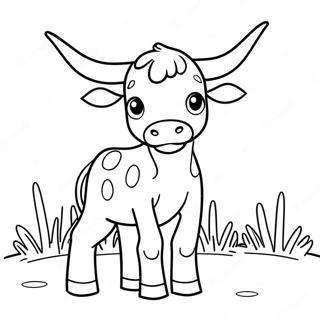 Cute Longhorn Calf Coloring Page 32892-17195