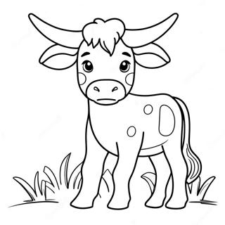 Cute Longhorn Calf Coloring Page 32892-17196