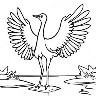 Elegant Crane In Flight Coloring Page 32902-17201