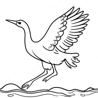 Elegant Crane In Flight Coloring Page 32902-17204