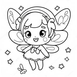 Cute Anime Fairy With Sparkling Wings Coloring Page 32972-17255