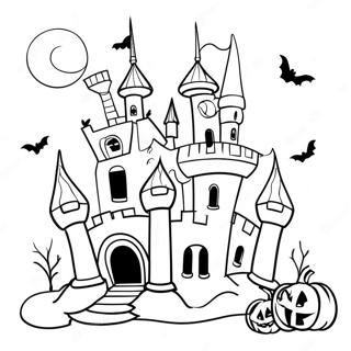 Spooky Wicked Castle Coloring Page 33002-17277