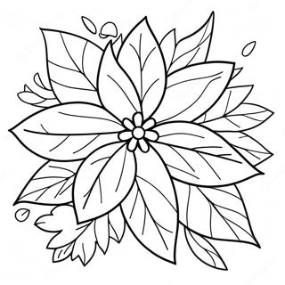 Poinsettia Flower Coloring Page 33011-17282