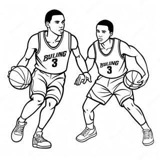 Basketball Player Dribbling Coloring Page 33032-17301