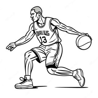 Basketball Player Dribbling Coloring Page 33032-17302