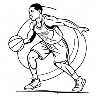 Basketball Player Dribbling Coloring Page 33032-17303