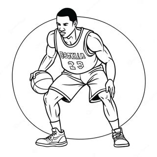 Basketball Player Dribbling Coloring Page 33032-17304