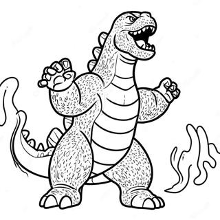 Godzilla Roaring With Atomic Breath Coloring Page 33042-17309