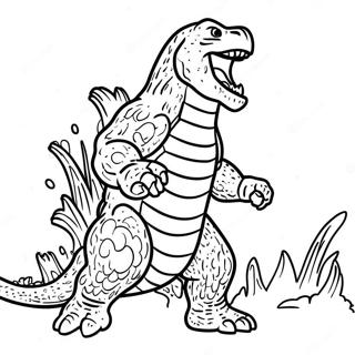 Godzilla Roaring With Atomic Breath Coloring Page 33042-17311