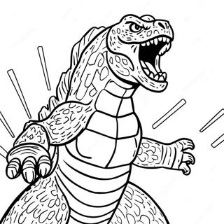 Godzilla Roaring With Atomic Breath Coloring Page 33042-17312