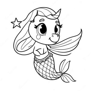 Sparkling Mermaid Pony Coloring Page 33052-17317