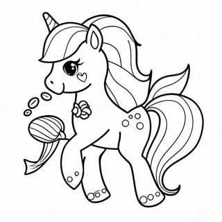 Sparkling Mermaid Pony Coloring Page 33052-17318