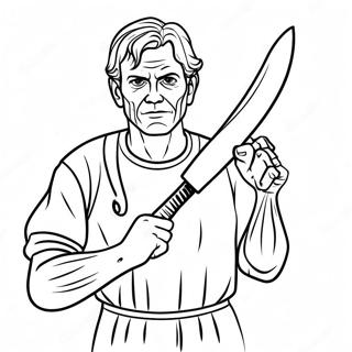 Creepy Serial Killer With Knife Coloring Page 33072-17333