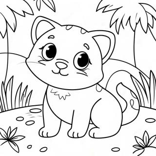 Cute Prowler In A Jungle Coloring Page 33082-17341