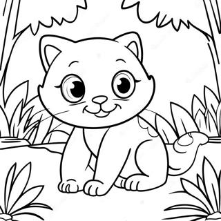 Cute Prowler In A Jungle Coloring Page 33082-17344