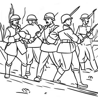 World War 1 Soldiers In Battle Coloring Page 33101-17355