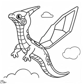 Flying Rayquaza In The Sky Coloring Page 33112-17366