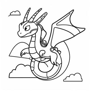 Flying Rayquaza In The Sky Coloring Page 33112-17368