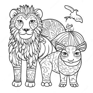 Colorful South American Animals Coloring Page 33132-17382