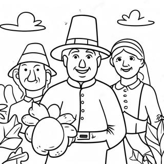 Thanksgiving Pilgrims Coloring Page 33142-17389