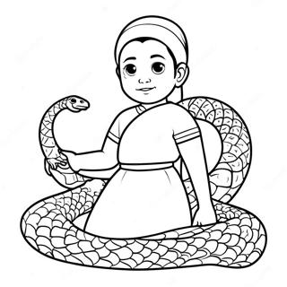 Obanai Iguro With Serpent Pet Coloring Page 33202-17438