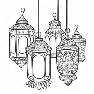 Colorful Eid Lanterns Coloring Page 3320-2702