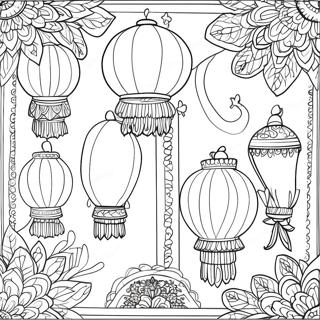 Colorful Eid Lanterns Coloring Page 3320-2703