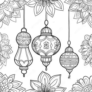 Colorful Eid Lanterns Coloring Page 3320-2704