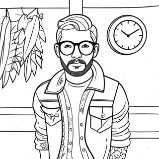 Hipster Aesthetic Coloring Page 33241-17466