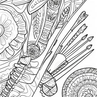 Decorative Quiver With Arrows Coloring Page 33252-17478